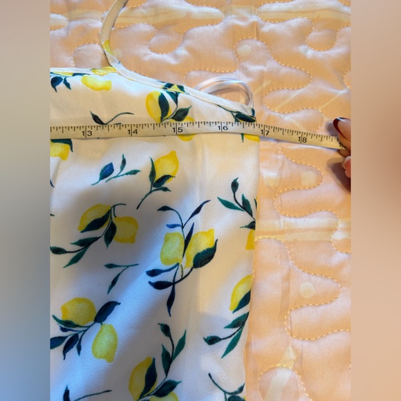 Banana Republic NWT White Lemon Print Midi Dress Size 10 Tall - Picture 5 of 11
